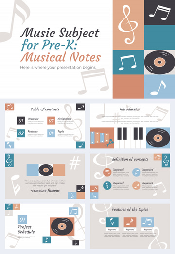 music subject for pre k notes planner