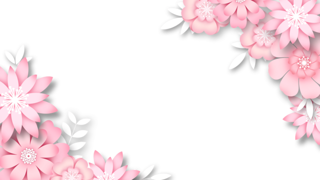 paper cut flower border mothers day pink warm, Paper Cutting, Flowers pink paper cut white transparent