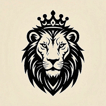 Regal Majesty A Minimalistic Vector Logo of a Powerful Lion King