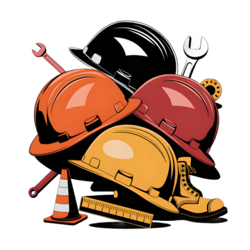 safety meets celebration colored hard hats for labor day, Labor Day 2025, International Labor Day, Happy Labor Day 2025 PNG Image and Clipart