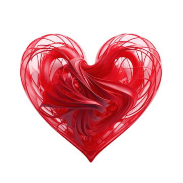 valentines day 3d stereo love red heart generative ai 3d stereo love png, 3d, Stereo, Love PNG Image and Clipart