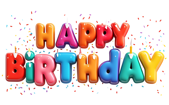 vibrant 3d happy birthday text isolated happy brithday text happy birthday png, Happy, Brithday Text, Happy Birthday PNG Image and Clipart