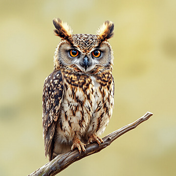 Whispers of the Wild A Realistic Portrait of the Great Horned Owl