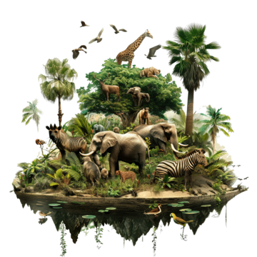 wildlife animals landscape wildlife lion elephant png, Wildlife, Lion, Elephant PNG Image and Clipart