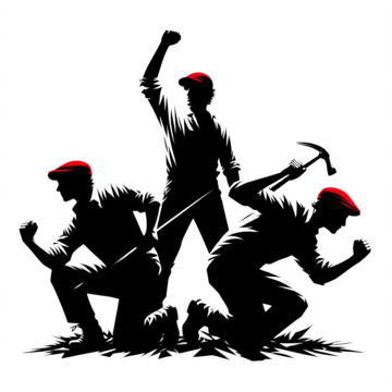 worker cartoon silhouette art for labor day theme, Labor Day 2025, International Labor Day, Happy Labor Day 2025 PNG Image and Clipart